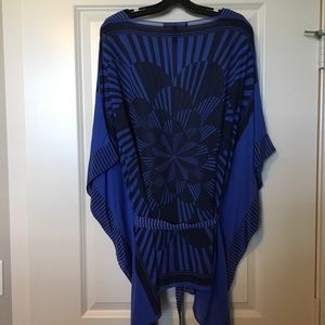 BCBGMaxAzria belted silk tunic poncho